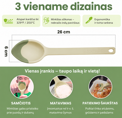 Silikoninis serviravimo šaukštas su minkštu krašteliu