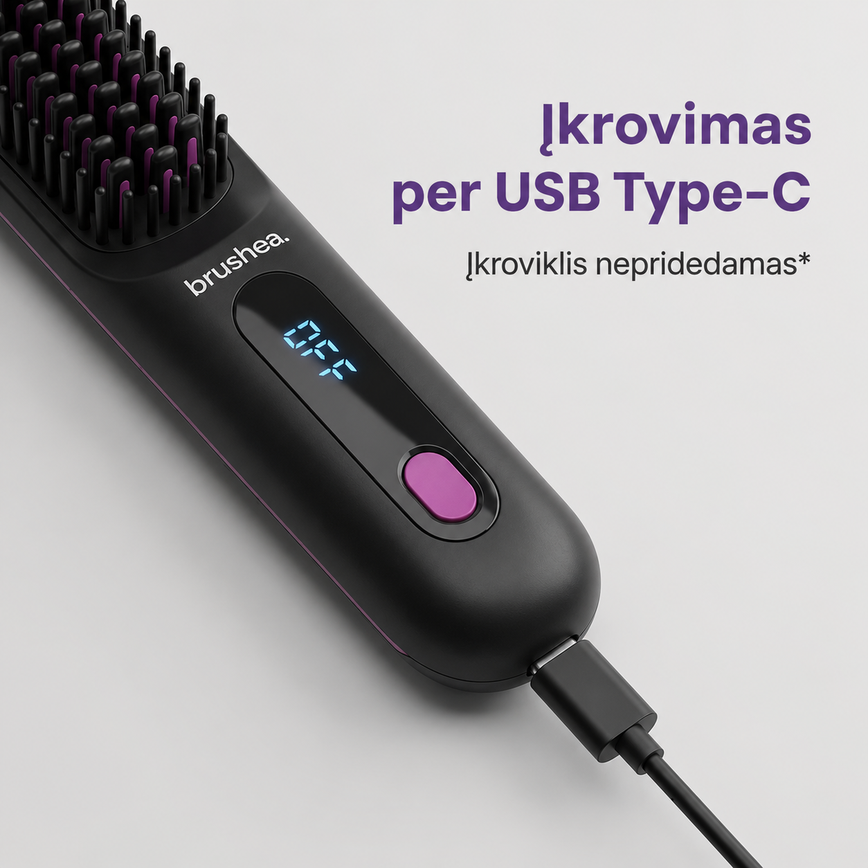 Brushea PRO 2.0 – Nr. 1 nešiojamas tiesinimo šepetys trumpiems plaukams