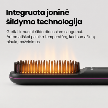Brushea PRO 2.0 – Nr. 1 nešiojamas tiesinimo šepetys trumpiems plaukams